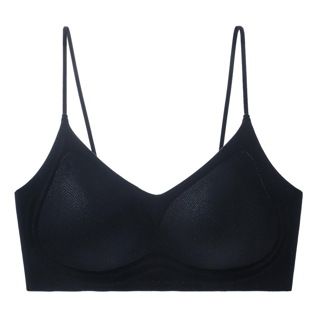 Thin cool seamless underwear women's small breasts gather thin shoulder straps to prevent sagging and close secondary breasts, no steel ring