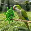 Bite Resistant Interactive Spinning Wheel Rudder Shaped Parrots Rotating Toys  Entertainment