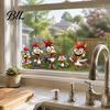 Waterproof PVC Window Clings Cartoon Rooster Static Glass Sticker, Funny Roosters Clings, Removable Decorative Farmhouse Film Decal, Sunproof Stickers