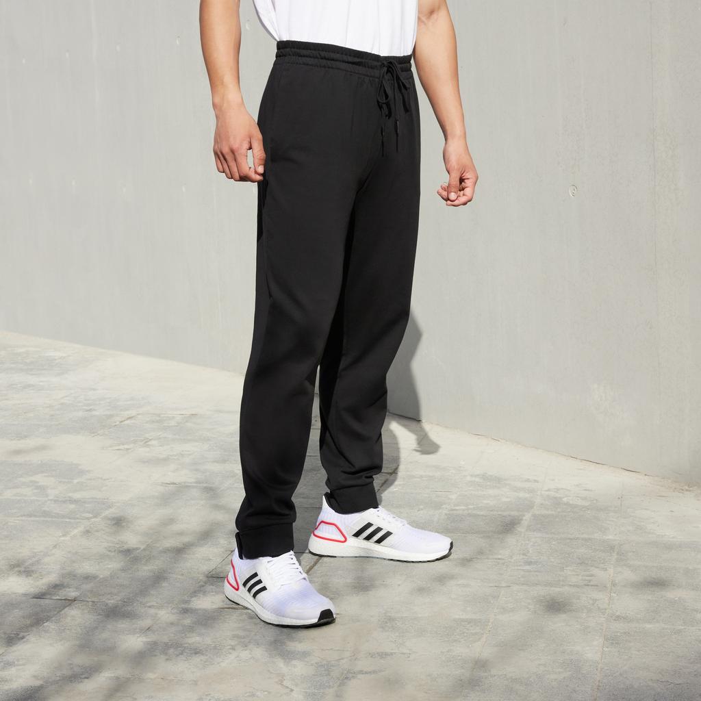 Adidas Essentials Single Jersey Tapered Cuff Pants Black Men Streetwear GK9226