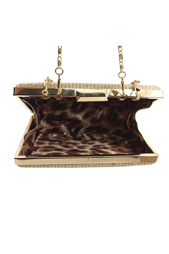 Women's Stylish and Useful Evening Dress Bag Gold Glitter Tablet Evening Dress Bag