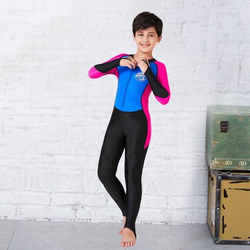 Kids UV Protection Long Sleeve Full Body Swimwear Diving Swimming Water Sports Unisex Nylon Rash Guard