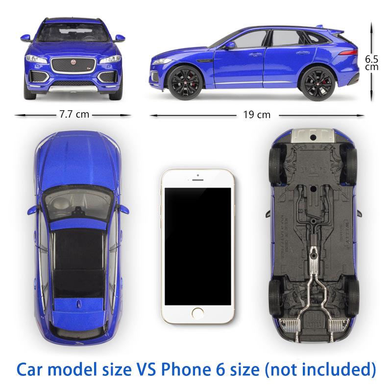 Масштаб 1/24 Welly Jaguar F-Pace, модель автомобиля из сплава, литье под давлением, металлические игрушечные автомобили, модель автомобиля, коллекция высокой имитации, детские подарки