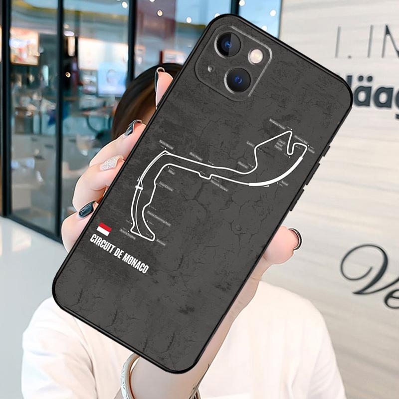 Чехол для телефона с бампером в стиле Формула 1 F1 Racing Circuit для iPhone 11 12 13 14 15 16 Pro X XR XS Max Plus Задняя крышка