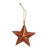 Red and Gold Star Metal Pendant 9 Cm