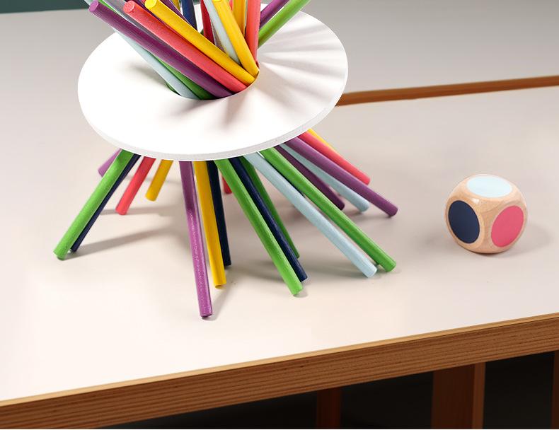 Early Childhood Balance Blocks: Educational Wood Skewers Game