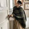 Шарф в клетку в корейском ретро-стиле для женщин, новый осенне-зимний нишевый дизайн, холодостойкий и теплый шарф