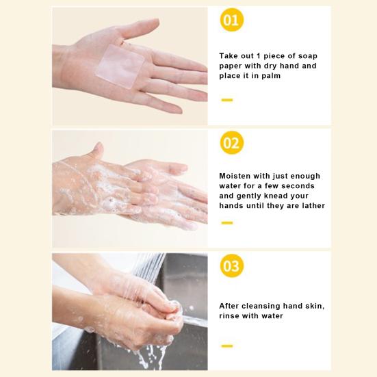 50 шт. Растворимые листы мыла из бумаги с водонепроницаемым контейнером, компактный размер, портативные листы для мытья рук