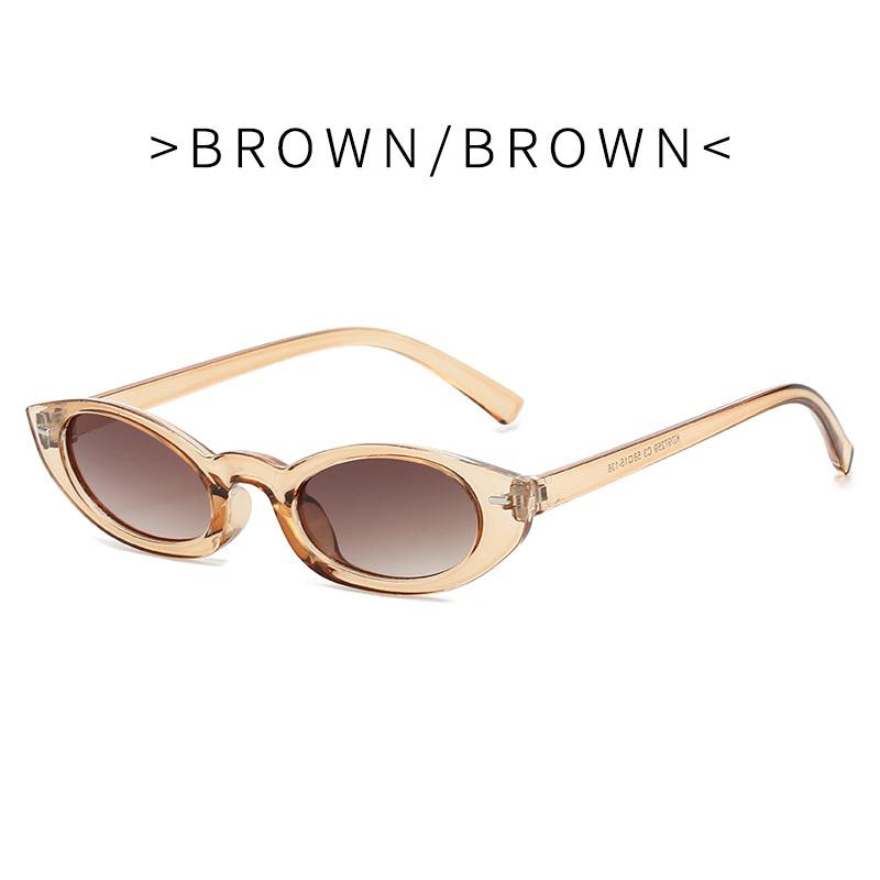Retro Oval Cat-Eye Sunglasses – Vintage 90s Narrow Frame UV400 Fashion Eyewear for Women & Men