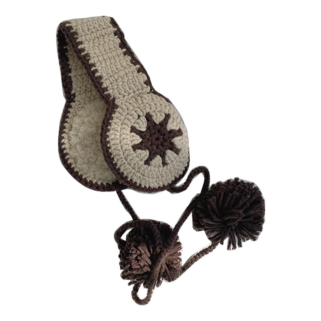 Вязаные наушники с ремешком для женщин, теплые наушники для согревания ушей, защитные от холода, пушистые накладки для ушей для фото на открытом воздухе, наушники