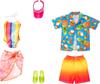 Barbie Ken Fashion Accessory Set (BeachSwimsuit Set) [Dress & Accessories Set for Dress-up Dolls] Aloha Shirt, Pareo, Swimsuit, Sun Visor, Beach