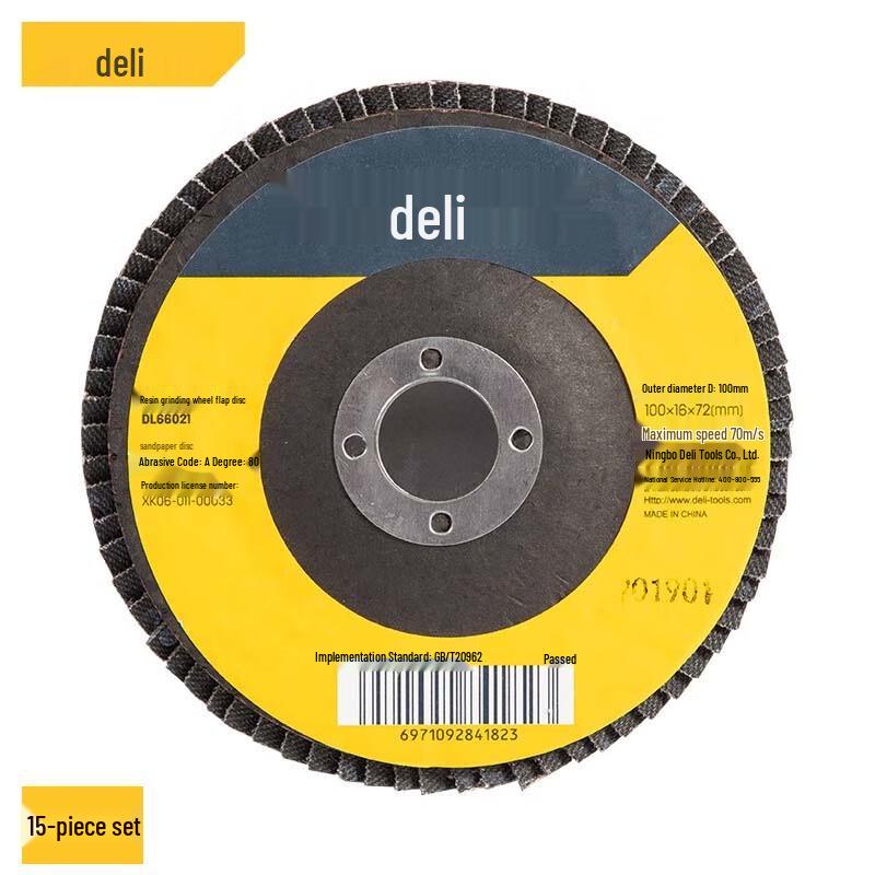 Deli Angle Grinder Flap Discs (15-Pack)