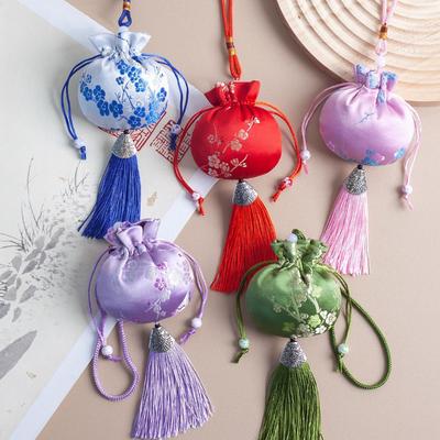 Винтажная парчовая сумка-саше Hanfu, автомобильная подвеска для интерьера, портативная сумка-саше для хранения ювелирных изделий