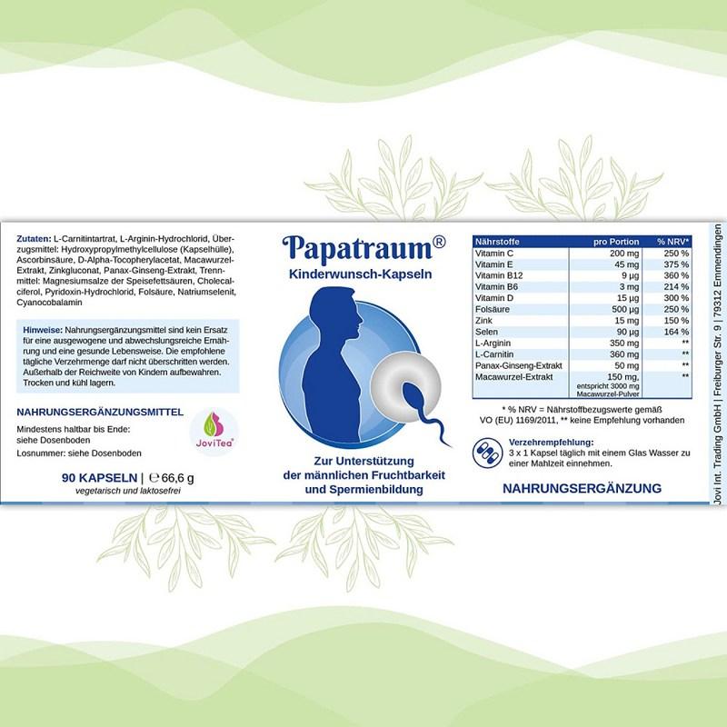 JoviTea German sperm production capsules добавка для мужской фертильности 90 капсул, 90 таблеток, 1 шт.