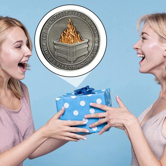 Dumpster Challenge Coin Dumpster Настольные аксессуары Двусторонний веселый медальон для сотрудников Подарки в знак признательности Офисный декор