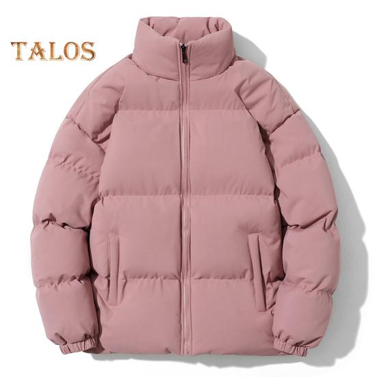 Зимнее женское пальто с воротником-стойкой, застежкой-молнией, длинными рукавами, большого размера, ветрозащитное, сохраняющее тепло, утепленное, пуховое пальто для мужчин, приталенная куртка для отдыха на природе