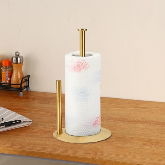 Vertical Tissue Holder Paper Towel Stand with Anti-Slip Weighted Base Kitchen Countertop Freestanding Paper Towel Rack