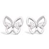 [N6899] - Silver 'Butterflies' Silver Earrings (rhodium-plated) - 12x12 Mm