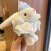 19cm Cartoon Keyrings Soft Plush Rabbit Key Ring Lovely Car Key Chain Bag Decoration