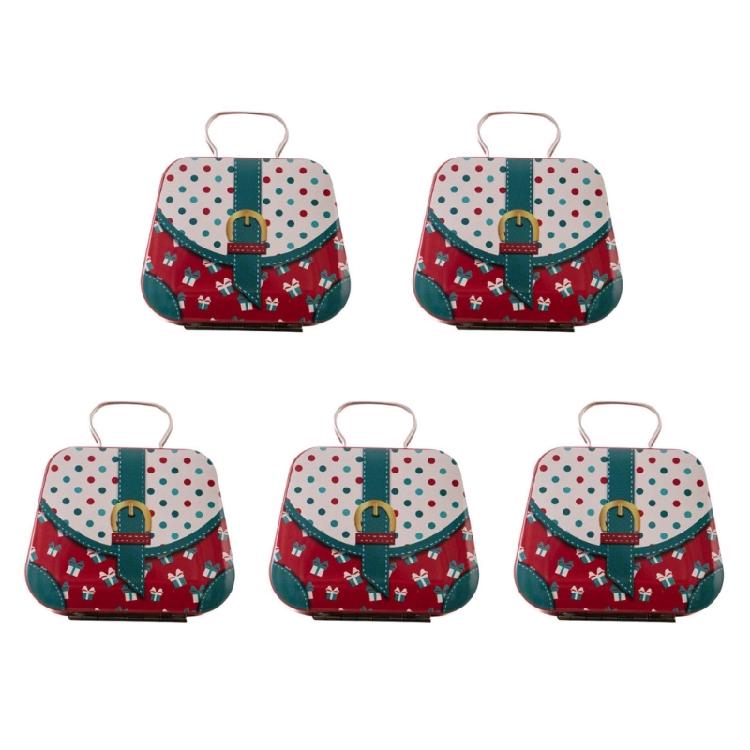 5 шт. Декоративные рождественские жестяные коробки для конфет, Упаковочная коробка для подарков на вечеринку, Портативные органайзеры для конфет, Жестяные банки для сладостей с ручкой