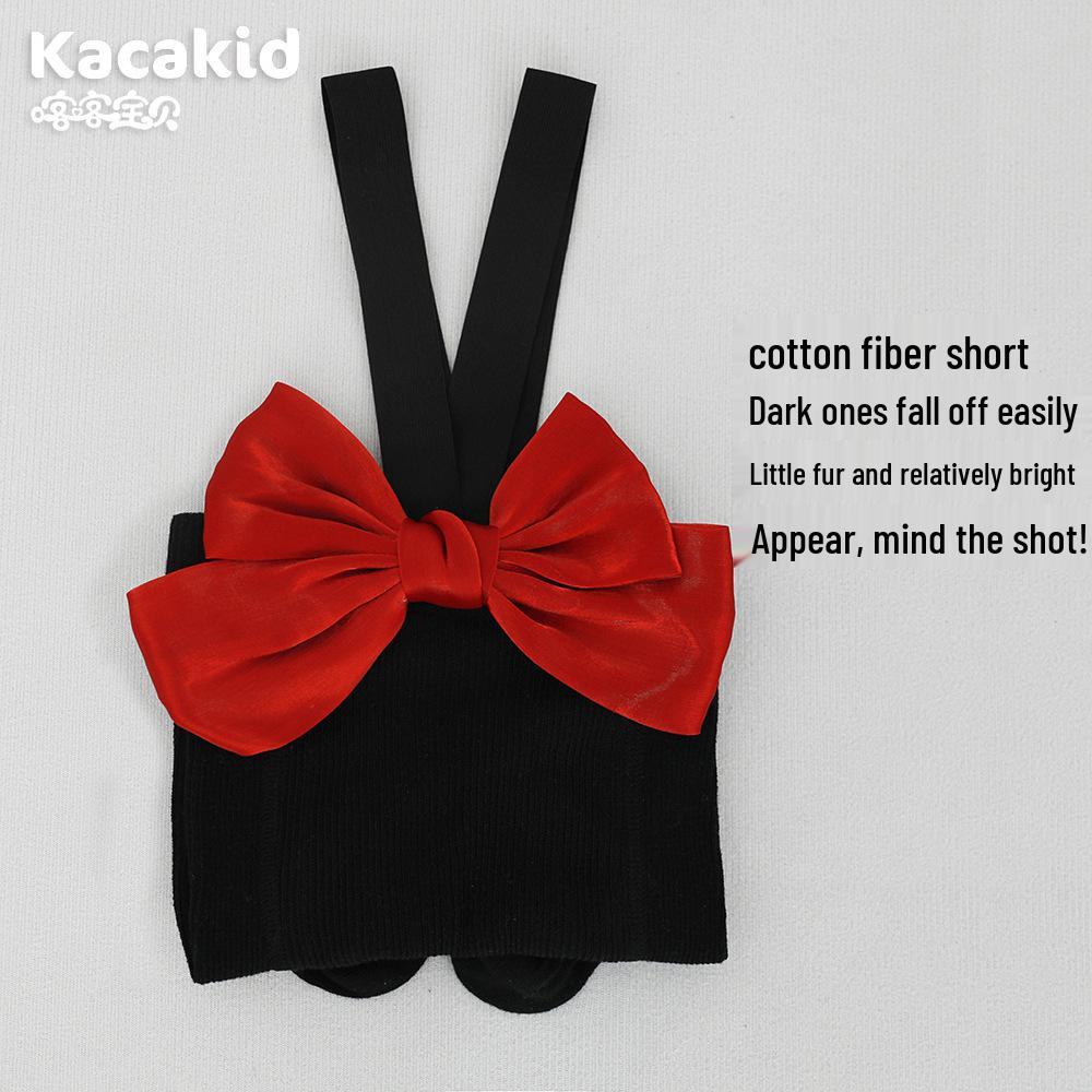 Детские хлопковые брюки-подтяжки с высокой талией для защиты живота, класс А, с носками