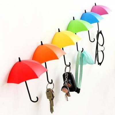 Случайные 3 шт. Красочный настенный крючок-зонтик Держатель-органайзер для ключей и заколок для волос Декоративный органайзер ARI