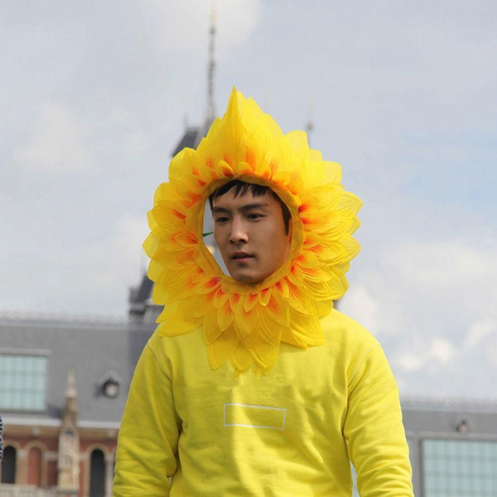 Funny Sunflower Headgear Dress Up Sunflower Hat Headpiece Party Sunflower Hat  Music Festival