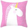 Nordic Unicorn Printed Peach Leather Velvet Pillowcase Cute Pink Horse Rainbow Cartoon Sofa Pillowcase