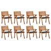 Day and Night - Day and Night Garden Chairs 8 Units Solid Teak Wood with Cushions