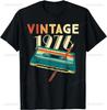 Vintage 1976 Music Cassette 48th Birthday Gifts 48 Years Old T-Shirt Graphic Custom Printed Short Sleeve Shirts Men Clothing