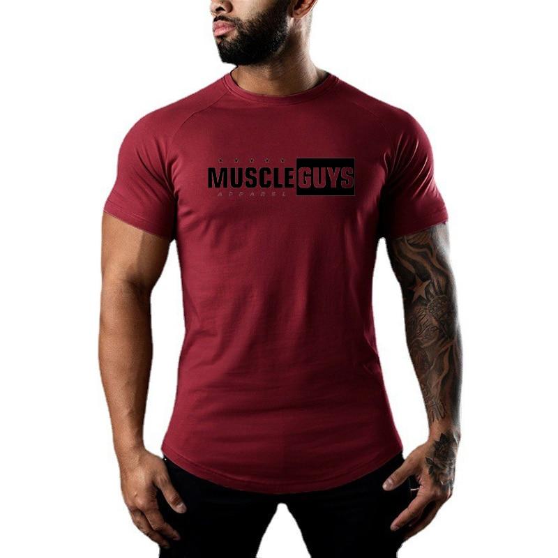 Летняя спортивная одежда с принтом Do The Work, мужская хлопковая модная Повседневная футболка с круглым вырезом для бодибилдинга, фитнеса, тренажерного зала, 6 цветов