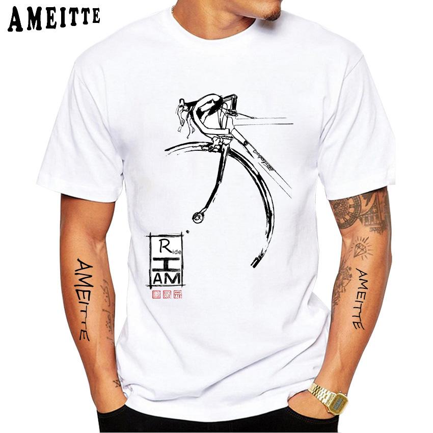 Футболки Strange and Simple Bike and Cycle Футболка велосипедиста с фиксированной передачей Унисекс Шоссейный велосипед Велоспорт Спортивные белые повседневные футболки для мальчиков Футболка унисекс