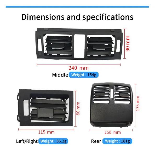 Car Front Rear AC Air Vent Grille Panel Cover Replacement Accessory For Mercedes Benz C Class W204 2008-2010 C180 C200 C220 C300