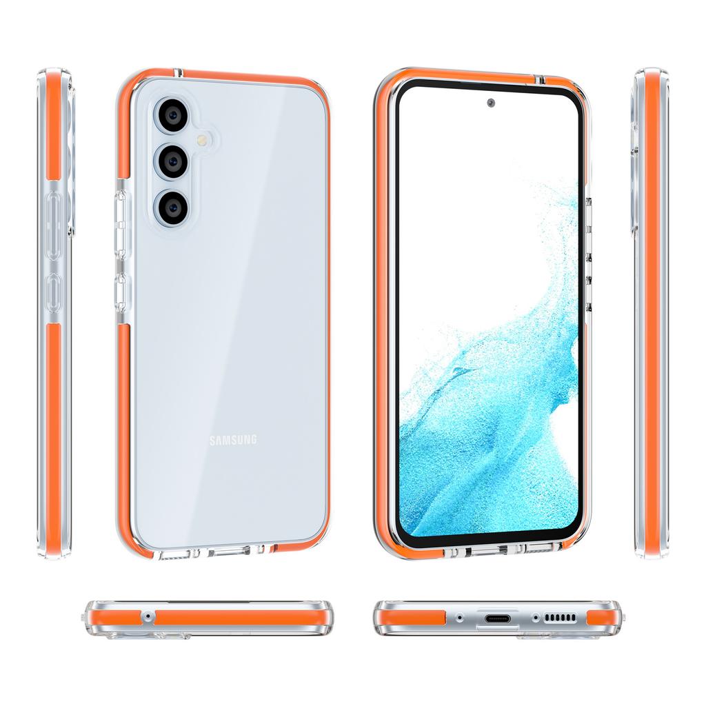 Подходит для Samsung S23Plus прозрачный чехол для мобильного телефона, новый модный бренд s23 двухцветный высокопрозрачный противоударный мягкий чехол, оптовая продажа от производителя