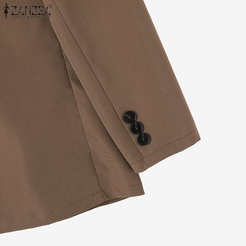 ZANZEA Женский повседневный кардиган с отложным воротником и длинными рукавами, верхняя одежда