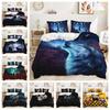 Three-Piece Animal Wolf Quilt Cover Digital Printing Kit Two-Piece Bedding