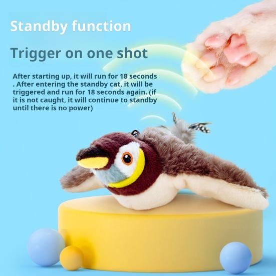 1 шт/2 шт интерактивная щебечущая игрушка для кошек-птиц электрическая симуляция плюшевые животные сенсорная активация
