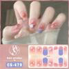 CS Waterproof No-Cure Gel Nail Wraps, Full Cover Japanese & Korean Style Floral Pattern Nail Stickers, Nail Patch Films