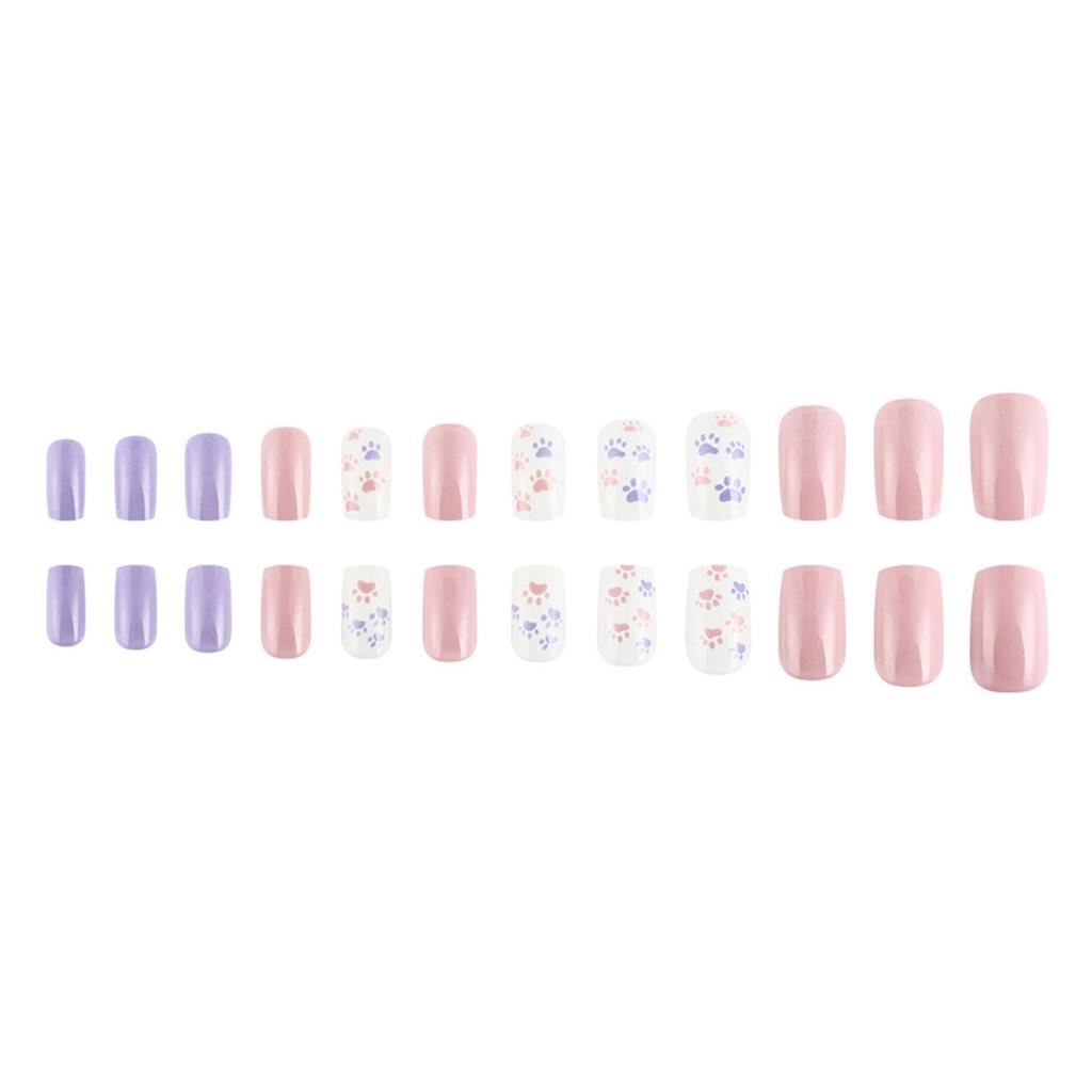Square Press On Nails Glossy Designs Fake Nails Stick On Nails In 12 Sizes French Nails Tips for DIY Nail Art Decors