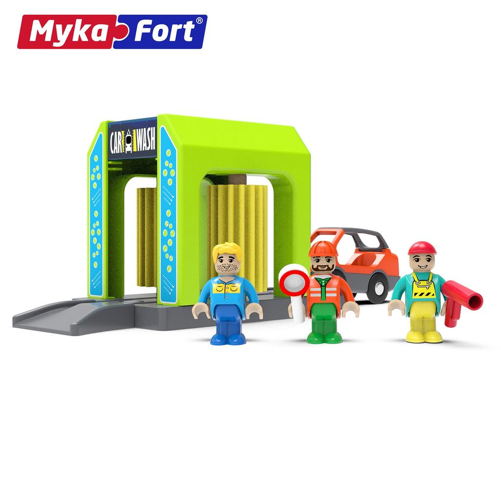 Детская игрушка Имитация сцены автомойки Деревянная трасса Маленький поезд Наука и образование Пазл Свободное сращивание