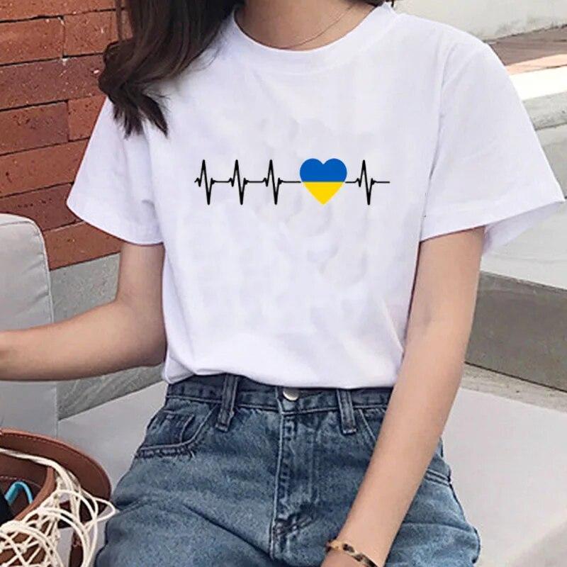 Ukraine Ladies T Shirt Summer Premium Short Sleeve T Shirt Flag Classic Ukraine Gift T Shirt Girls Harajuku Love T Shirt Tops Unisex