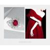 Gica Gema Ruby Rings 925 Sterling Silver 8*10mm Red Gemstone Flower Shape Romantic Fine Jewelry Wedding Party Gifts New Trend