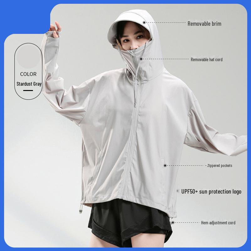 LULU OIOI Унисекс-куртка из ледяного шелка с широкими полями, с защитой от УФ-излучения, тонкая и дышащая для летнего отдыха на открытом воздухе.