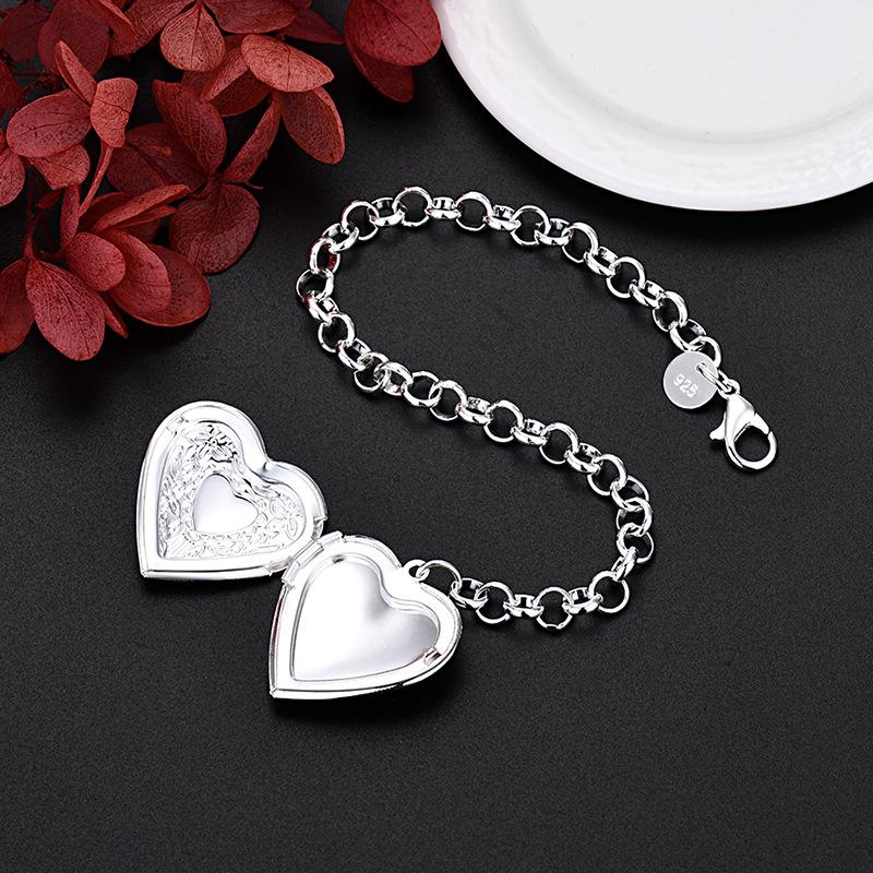 S925 Silver Plated Women's Love Frame Bracelet for Girl Party Gifts