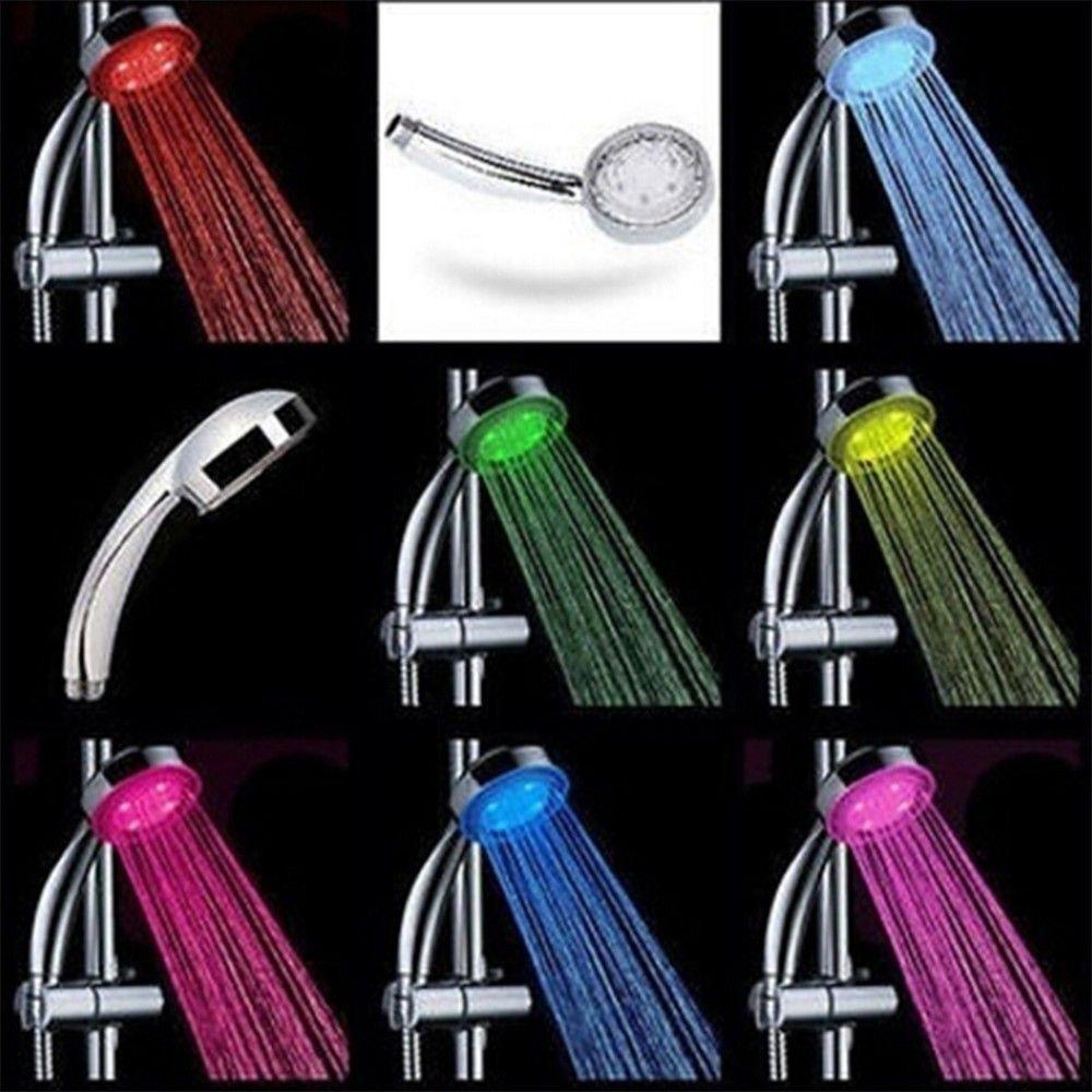 Romantic Colorful Light Water Bath Home Bathroom Sprinkler Shower Head 7Color ShowerHead LED