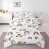 Erosebridal Girls Rainbow Bedding Set, Sun and Stars Comforter Set Twin for Kids Boys Children Cartoon Cloud Bedding Comforters Girly Soft M