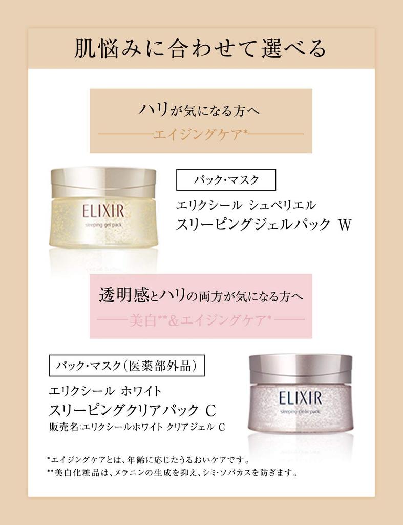 ELIXIR Ночной гель-пакет W 105 г Гелевая маска для лица Упругость Увлажнение Антивозрастной уход Superiel Shiseido