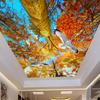 3D потолочные обои осенние листья белые голуби природа пейзаж потолочные фрески для гостиной спальни домашний декор