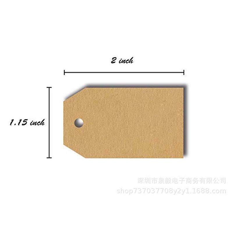 300pcs/Roll Kraft Paper Gift Tags with String Blank Wedding Festival Birthday Gift Tag Label Holiday Gift for Thank You Sticker Label