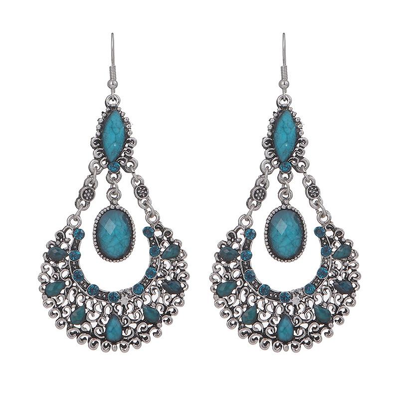Ethnic Boho Women Drop Dangle Earrings Hollow Bead Crystal Antique Bohemian Wedding Earring